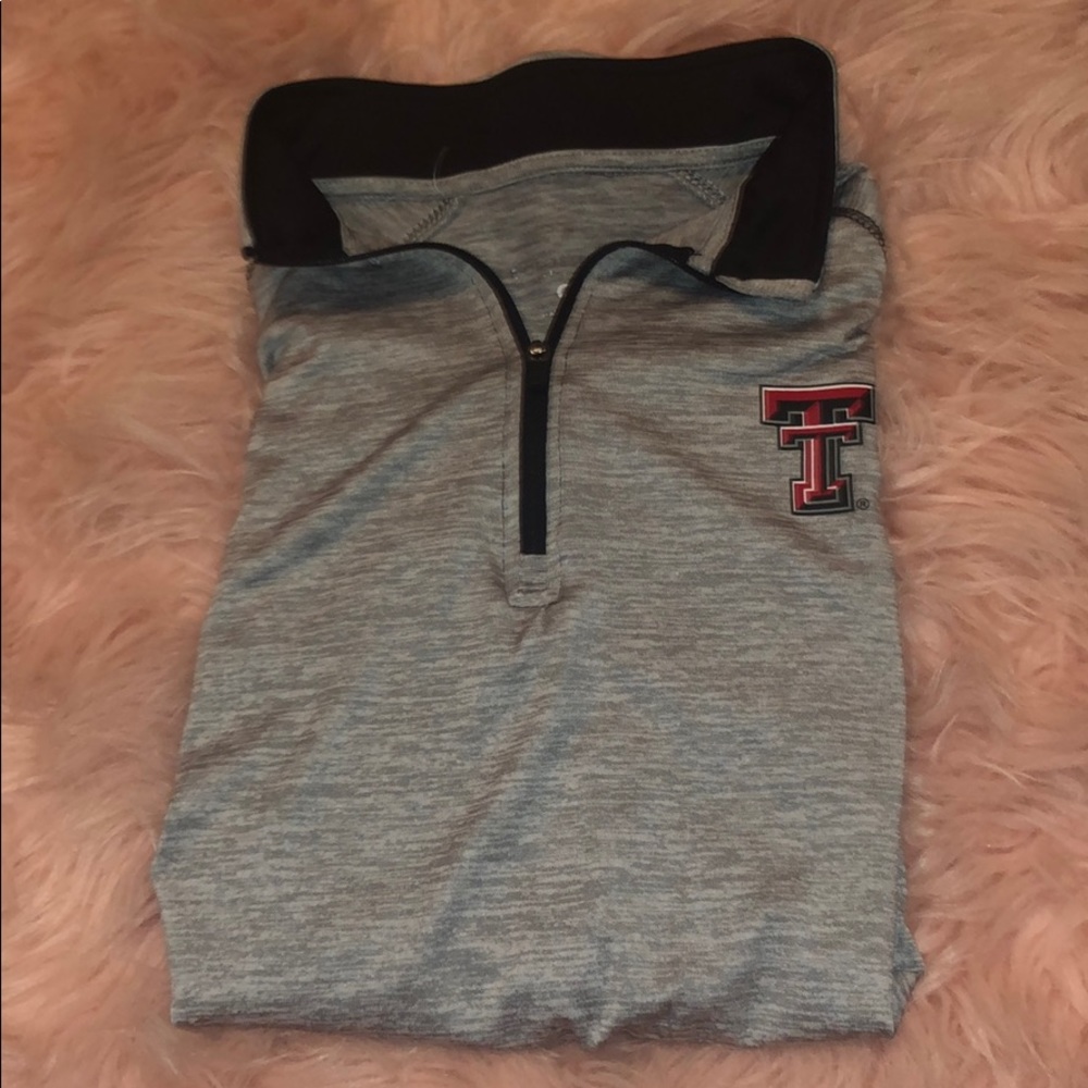 Texas Tech dry-fit material quarter zip